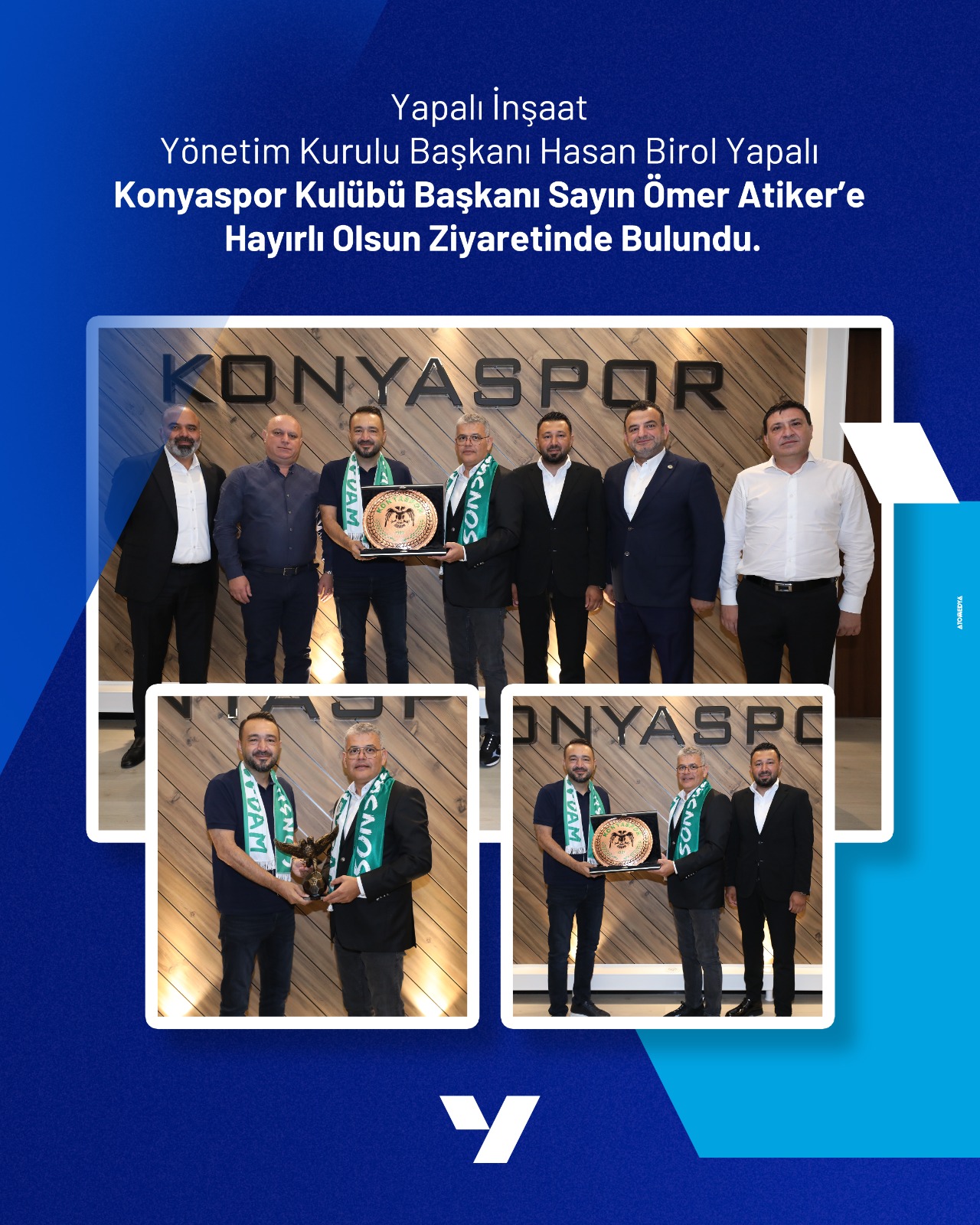 Yapalı İnşaat Konyaspor Kulübü Başkanı Sayın Ömer Atiker'e hayırlı olsun ziyaretinde bulundu